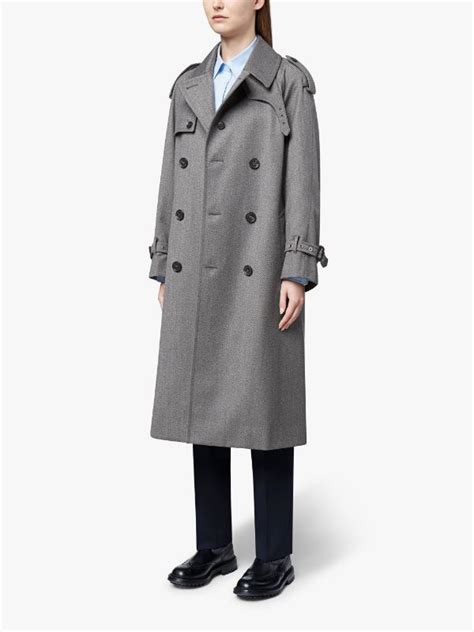 grey melange trench coat